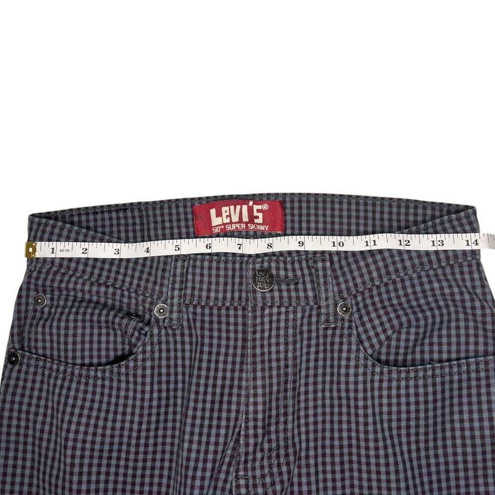 Levi's RedTab Jeans 510 Super Skinny Gingham Plaid Pants Sz 28 waist-16 Yth. - Picture 5 of 9